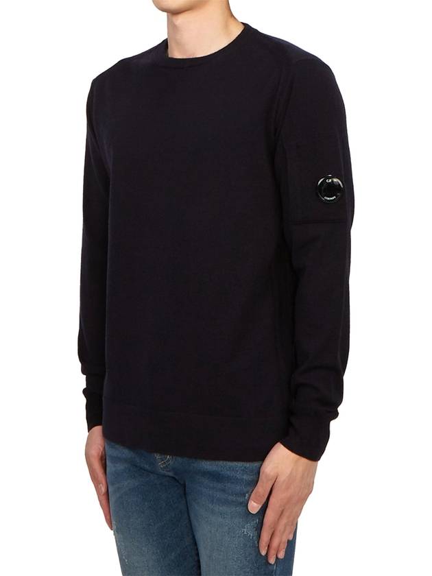 Lens Wappen Wool Knit Top Navy - CP COMPANY - BALAAN 3