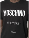 Logo Print Crew Neck Cotton Short Sleeve T-Shirt Black - MOSCHINO - BALAAN 4