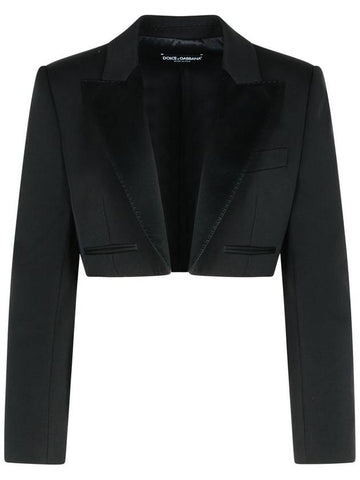 Dolce & Gabbana Black Wool Blend Blazer - DOLCE&GABBANA - BALAAN 1