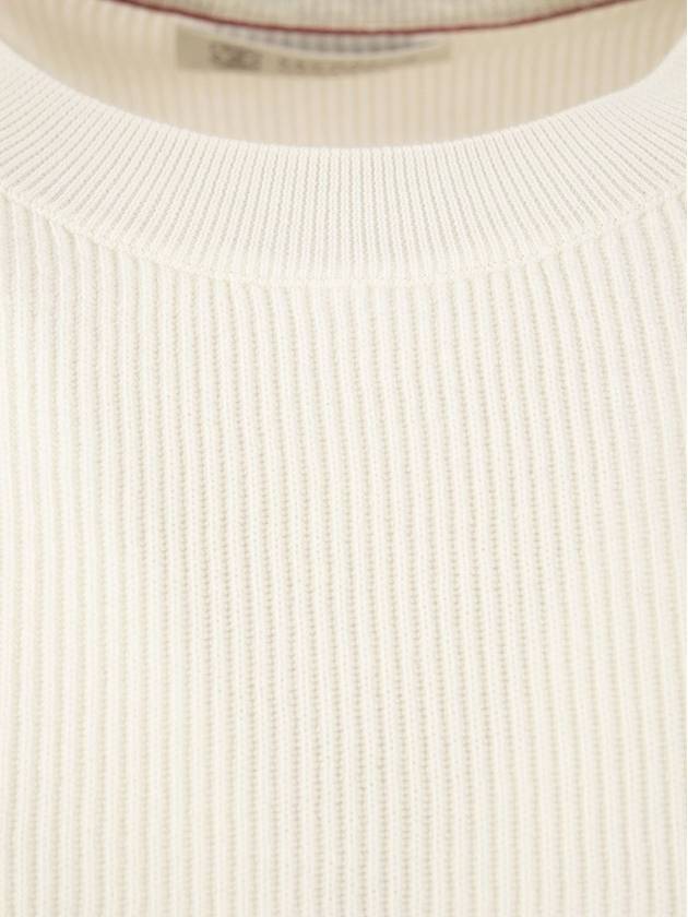 Men's Crew Neck Knit Top Cream - BRUNELLO CUCINELLI - BALAAN 5