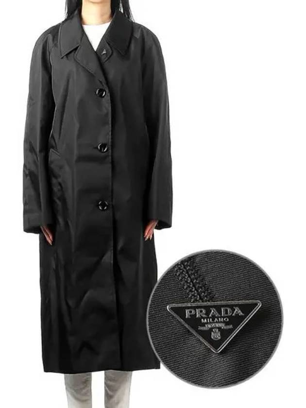 Triangle Logo Re-Nylon Single Coat Black - PRADA - BALAAN 2