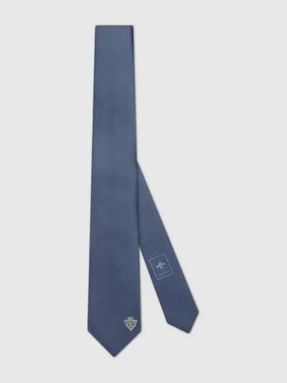 Crest Silk Jacquard Neck Tie Blue - GUCCI - BALAAN 2