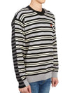 Boke Flower Patch Striped Wool Knit Top Grey - KENZO - BALAAN 5