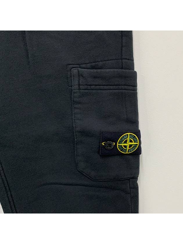 Kids Logo Patch Cotton Training Pants Black - STONE ISLAND - BALAAN 5