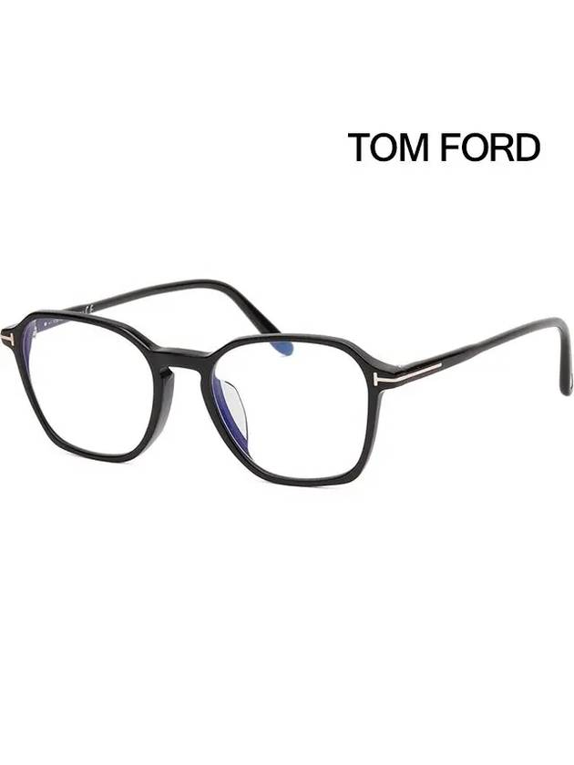 Blue light blocking glasses frame TF5804FB 001 black horn rim Asian fit - TOM FORD - BALAAN 4