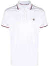 Logo Patch Short Sleeve Polo Optical White - MONCLER - BALAAN 2