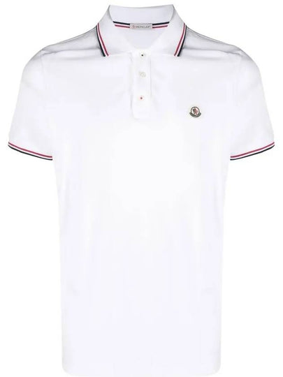 Logo Patch Short Sleeve Polo Optical White - MONCLER - BALAAN 2