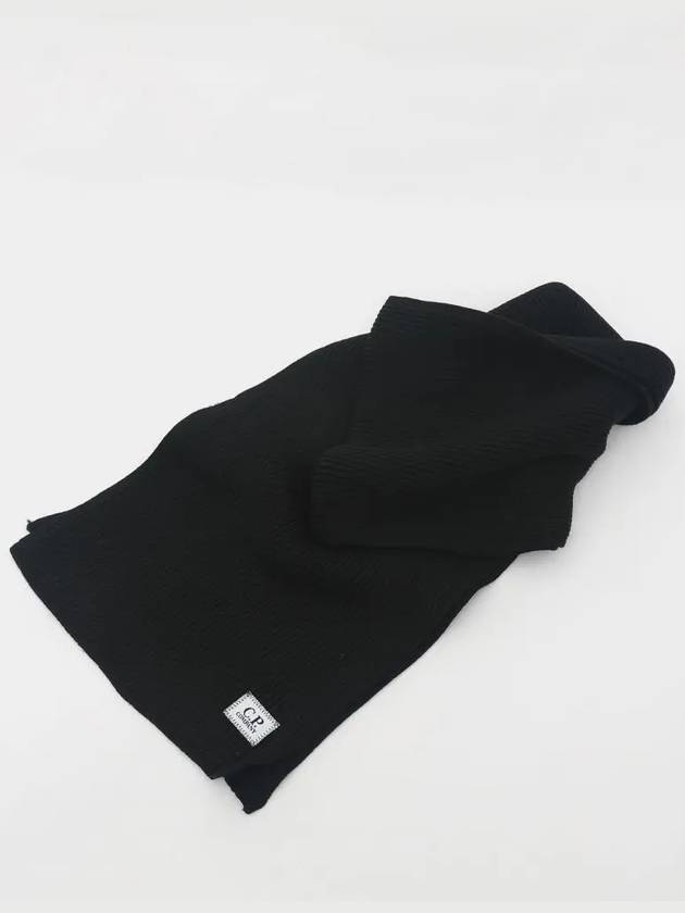 Ribbed Knit Scarf Black - CP COMPANY - BALAAN 3