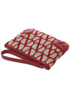 Toile Iconographe Fabric Clutch Bag Red - VALENTINO - BALAAN 5