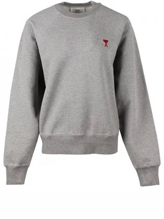 Small Heart Logo Sweatshirt Grey - AMI - BALAAN 2