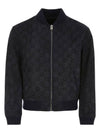 Men s GG Suede Bomber Jacket Navy - GUCCI - BALAAN 1