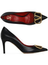 V Logo Leather Pumps Black - VALENTINO - BALAAN 6