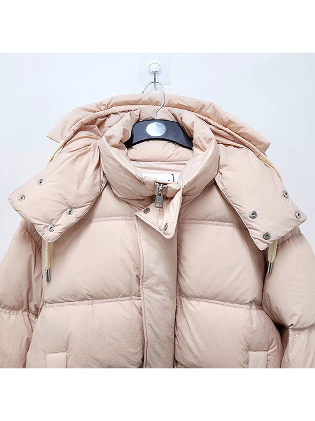 Oversized Nylon Puffer Down Jacket Pink - AMI - BALAAN 7