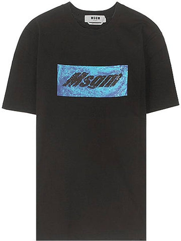 20SS 2840MM230 207098 99 Logo Print Short Sleeve T-Shirt Black Men's T-Shirt TFN - MSGM - BALAAN 1