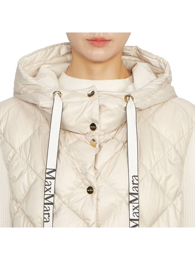 Sisoft Double-Sided Drawstring Hooded Padded Long Vest Ivory - MAX MARA - BALAAN 9