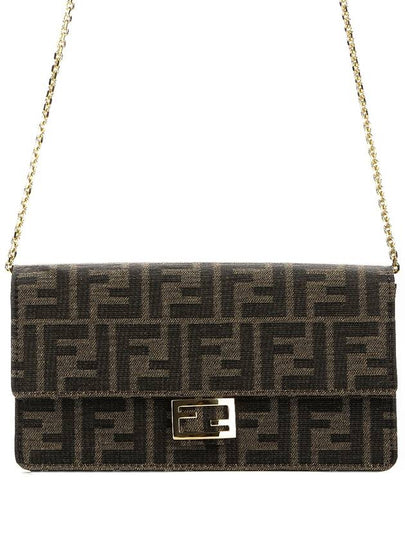 Baguette FF Fabric Shoulder Long Wallet Brown - FENDI - BALAAN 2