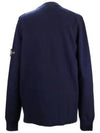 Men's Wappen Patch Crew Neck Wool Knit Top Navy - STONE ISLAND - BALAAN 3