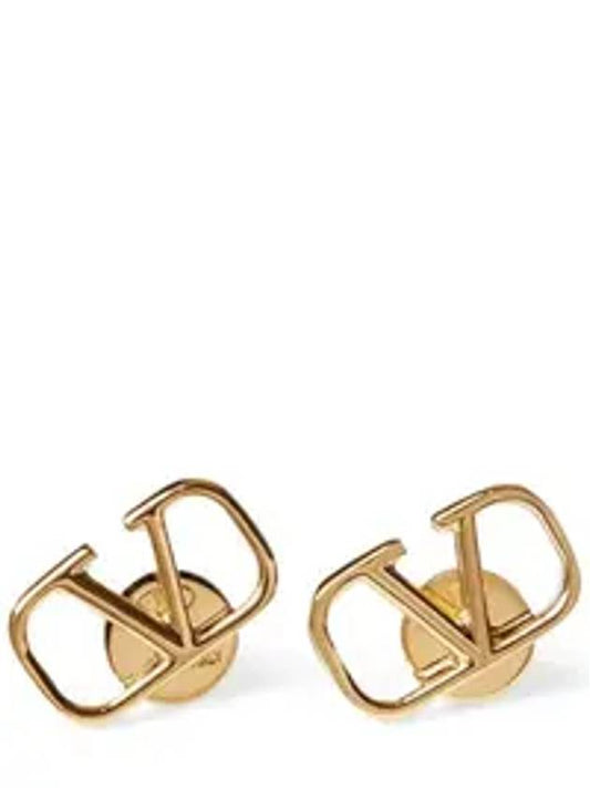 V Logo Signature Earrings Gold - VALENTINO - BALAAN 1