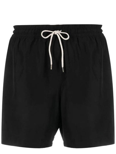 Embroidered Logo Drawstring Swim Shorts Black - POLO RALPH LAUREN - BALAAN 2