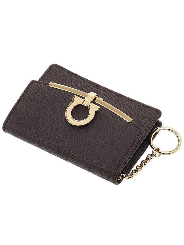 Women's Gancini Logo Card Wallet 22 D198 GANACHE BR 0758593 - SALVATORE FERRAGAMO - BALAAN 4