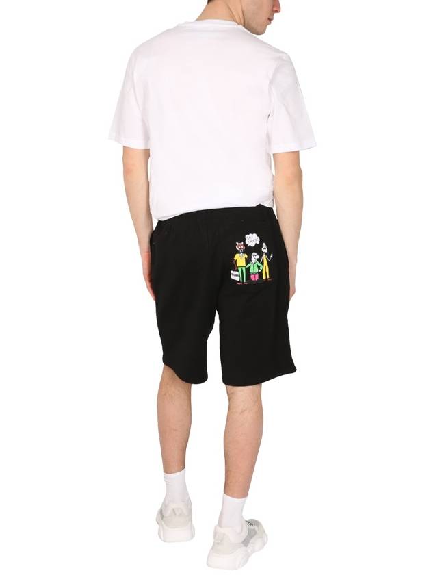 Comics Character Bermuda Shorts Black - MOSCHINO - BALAAN 3