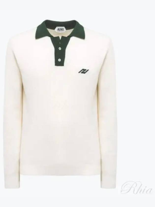 Men's collar knitwear knit POSM 432W WHITE - AUTRY - BALAAN 1