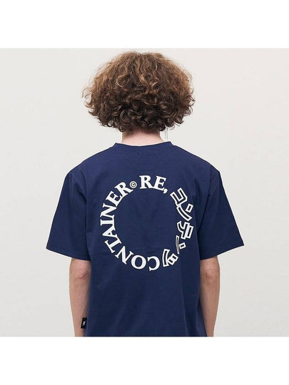 Contents Round Logo Short Sleeve T-Shirt Navy - REPLAYCONTAINER - BALAAN 2