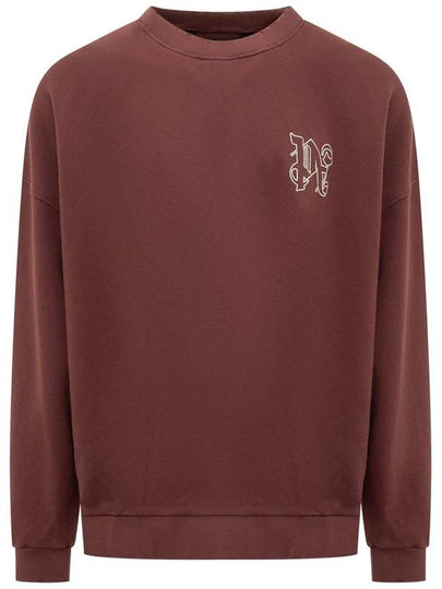 23 fw Organic Cotton Sweatshirt WITH Embroidered Monogram PMBA074E23FLE0032903 B0650471935 - PALM ANGELS - BALAAN 2