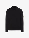 Men's Logo Patch Turtleneck Black - STONE ISLAND - BALAAN 2