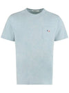 Tricolor Fox Patch Classic Pocket Short Sleeve T-Shirt Blue - MAISON KITSUNE - BALAAN 3