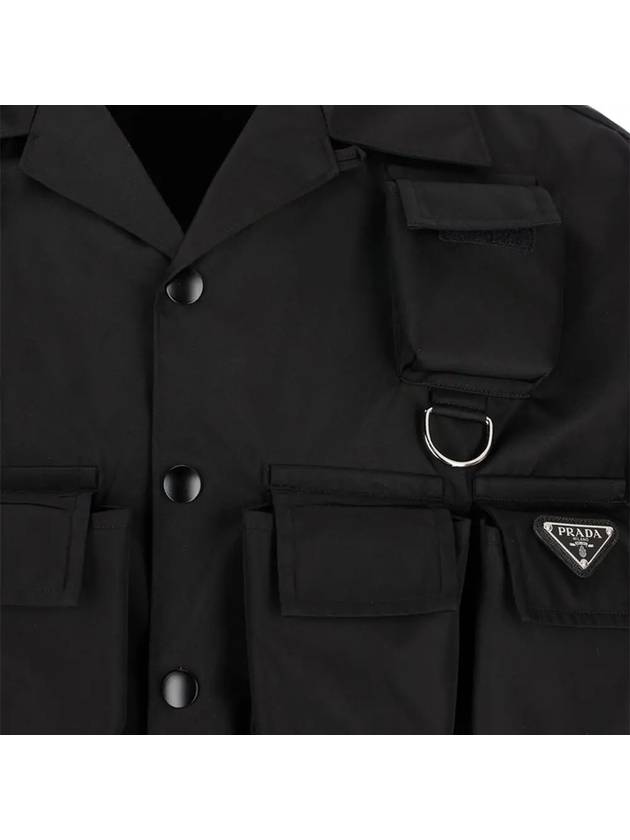 Short Sleeved Re Nylon Shirt Black - PRADA - BALAAN 4