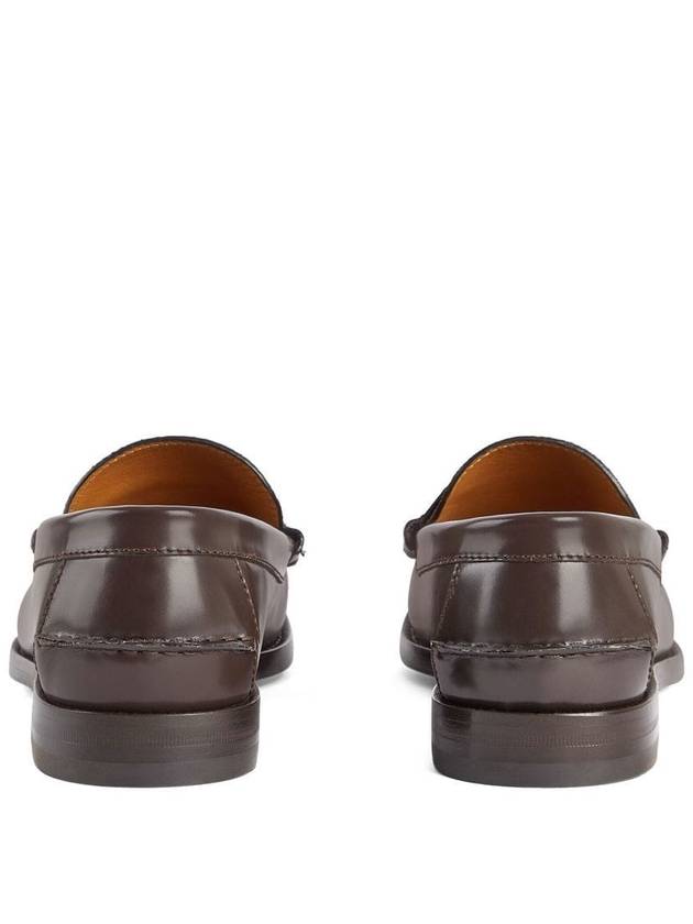 Interlocking G Leather Loafers Dark Brown - GUCCI - BALAAN 4