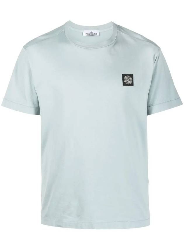 Logo Patch Cotton Short Sleeve T-Shirt Sky Blue - STONE ISLAND - BALAAN 3