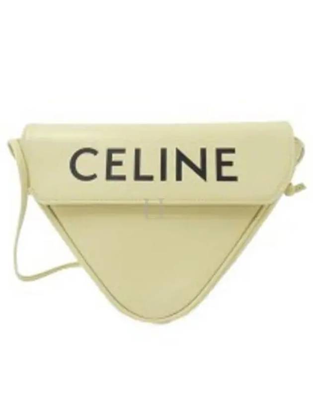 Logo Leather Triangle Cross Bag Pale Yellow - CELINE - BALAAN 2