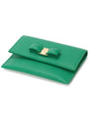 Salvatore Women's Barra Card Wallet Emerald - SALVATORE FERRAGAMO - BALAAN 4