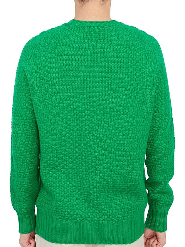 Crew Neck Lambswool Knit Top Green - DRUMOHR - BALAAN 5