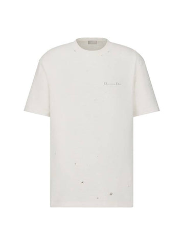 Couture Lettering Logo Short Sleeve T-Shirt White - DIOR - BALAAN 1