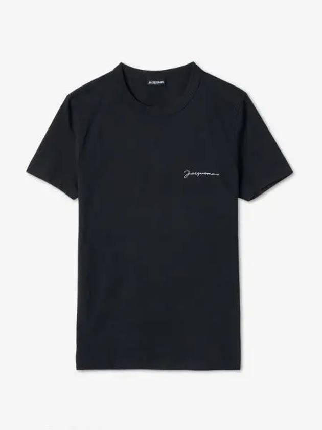 Brode Embroidered Logo Short Sleeve T-Shirt Black - JACQUEMUS - BALAAN 2