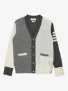 Men's Sustainable Classic Diagonal Wool Cardigan Tonal Grey - THOM BROWNE - BALAAN 2