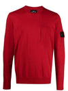 Shadow Project Pocket Crew Neck Knit Top Red - STONE ISLAND - BALAAN 2