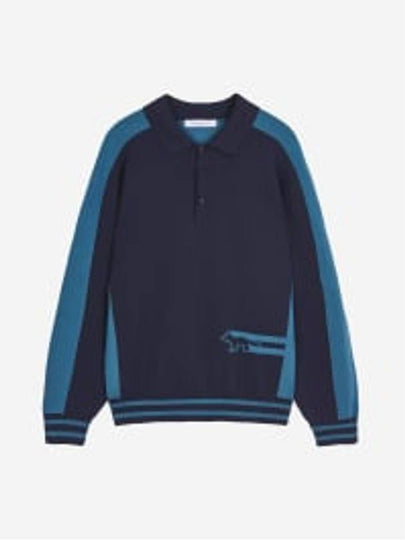 Flash Fox Polo Knit Top Lake Blue - MAISON KITSUNE - BALAAN 2