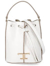 T Timeless Leather Micro Logo Bucket Bag White - TOD'S - BALAAN 2