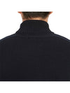 Ghost Piece Mock Neck Virgin Wool Knit Top Navy - STONE ISLAND - BALAAN 8