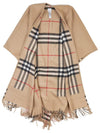 Reversible Check Wool Cashmere Cape - BURBERRY - BALAAN 11