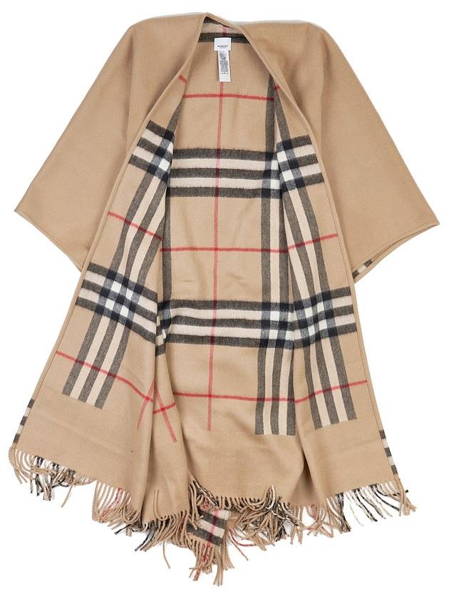 Reversible Check Wool Cashmere Cape - BURBERRY - BALAAN 11