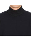 Ghost Piece Mock Neck Virgin Wool Knit Top Navy - STONE ISLAND - BALAAN 7