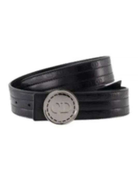 CD Circle Buckle Belt Black 4302RUVDQ - DIOR - BALAAN 2