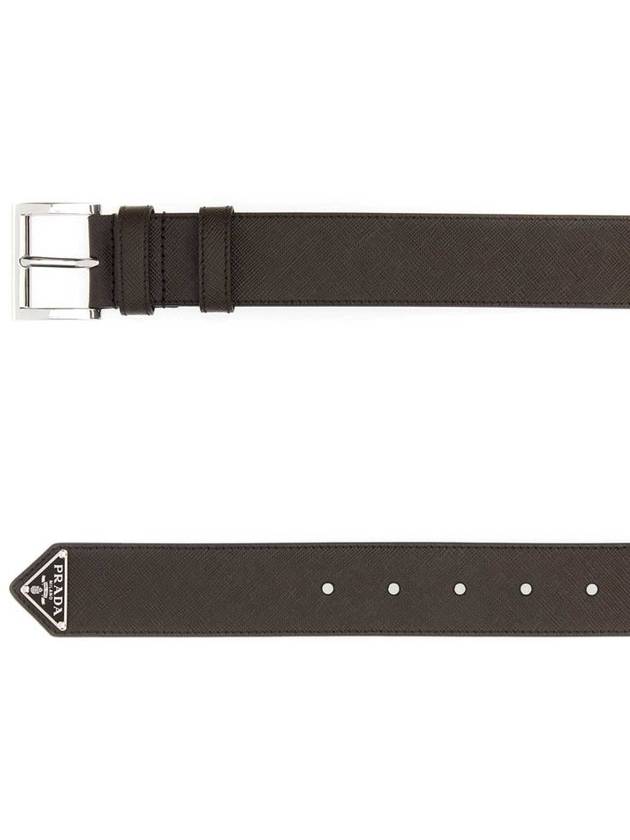 Saffiano Leather Belt Brown - PRADA - BALAAN 3