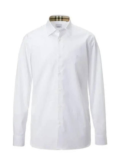 Plain Cotton Long Sleeve Shirt White - BURBERRY - BALAAN 2