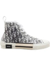 B23 Oblique Canvas High Top Sneakers White Black - DIOR - BALAAN 3